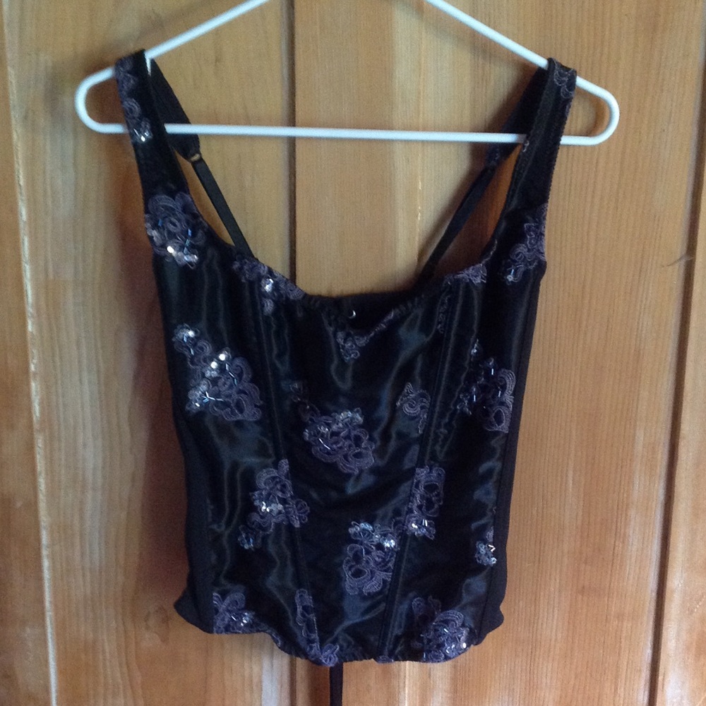 Black corset with sequins and beads size Large